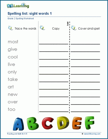 Grade 2 Spelling Lists Practice | K5 Learning