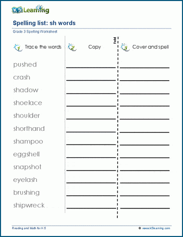 Spelling practice - grade 3 two letter blends - 3