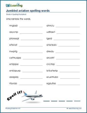 Grade 4 spelling worksheets