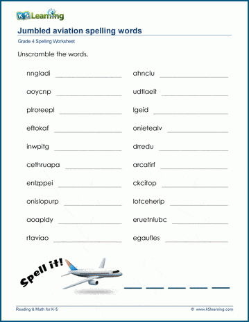 fourth grade spelling worksheets k5 learning