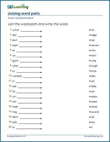 Word links for grade 4 | K5 Learning