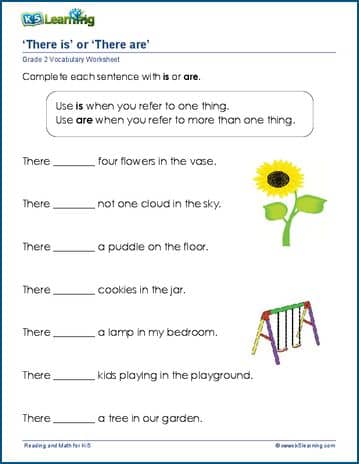 and worksheet grade for is are 1 worksheet vocabulary 'there are  2 Grade is' or  'there