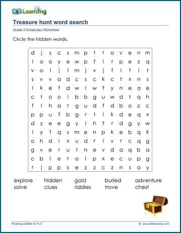 Word search for grade 3 | K5 Learning | K5 Learning