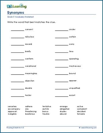 Distance Learning Synonym and Antonym Lessons by Easy Street Teach