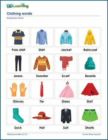 Clothes (Vocabulary)  Vocabulary pictures, Vocabulary, Picture dictionary