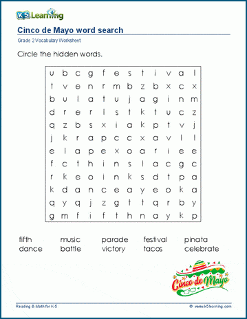 cinco de mayo word search