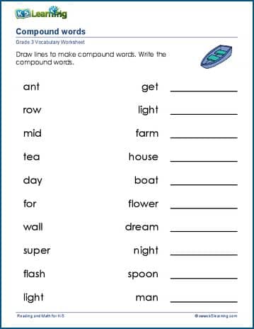 Compound words for grade 3