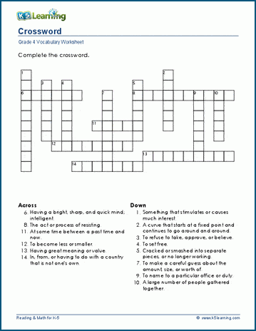 Crosswords worksheet