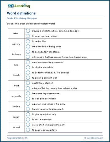 definitions of words