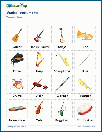 Instruments musicals \u0026 targetes de vocabulariInstruments musicals \u0026 targetes de vocabulari  