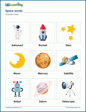 worksheets solar system vocabulary