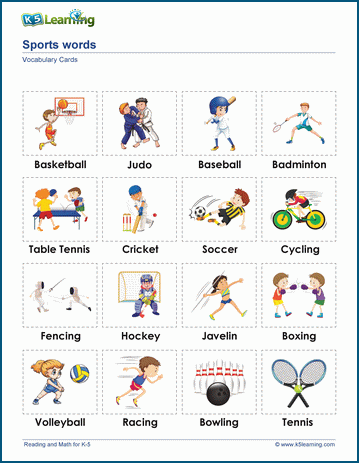 Hobbies. Vocabulary List worksheet