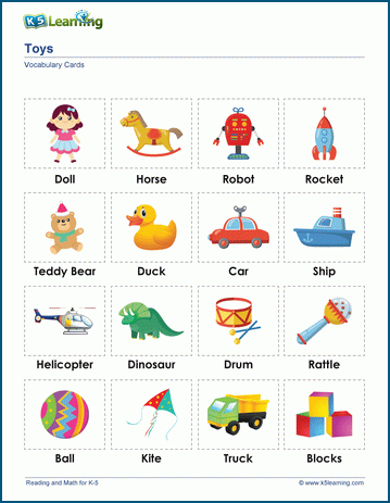 Learning store words toys