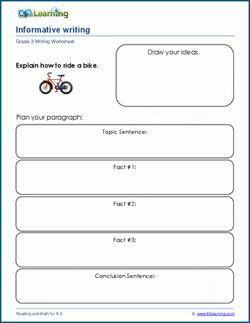 Grade 3 writing informative paragraphs worksheet