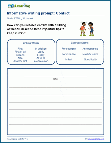 Informative writing prompts worksheets