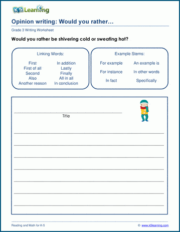 Grade 3 on sale writing prompts