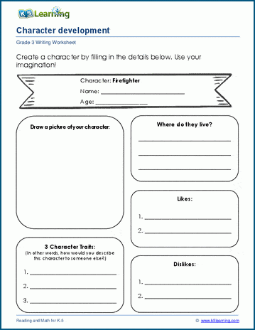 Character development worksheets | K5 Learning