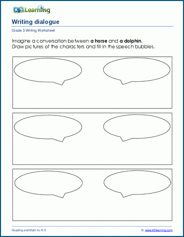 Writing dialogue worksheets | K5 Learning