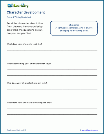 Character traits worksheets