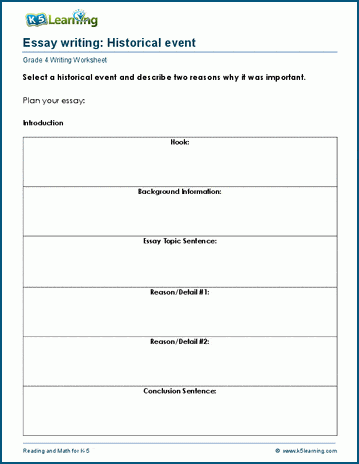 Write informative essays worksheets