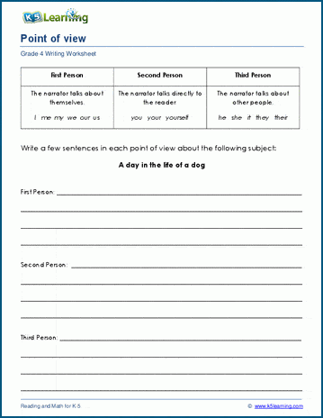 Point of view worksheets | K5 Learning