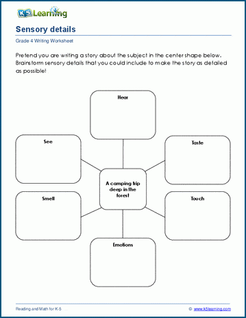 Sensory details worksheets