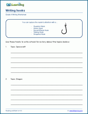 Writing hooks worksheets