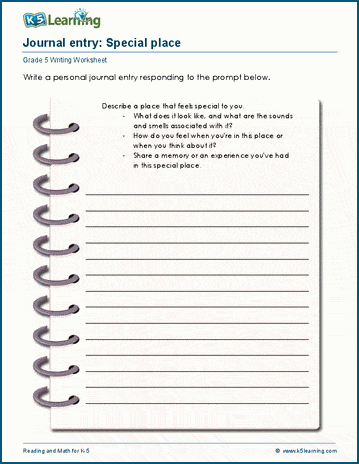 Journal writing worksheets