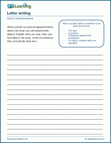 Practical writing worksheets