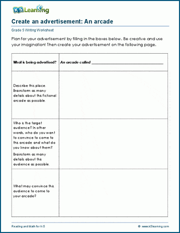 Grade 5 Opinion Writing: Persuasive writing