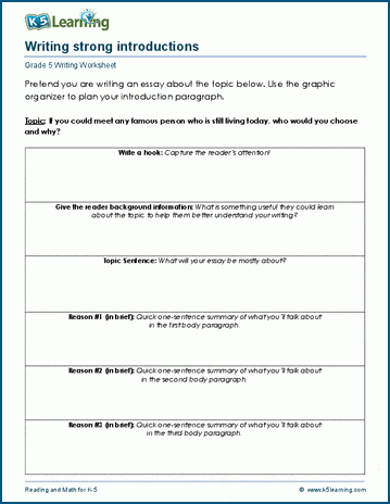 Grade 5 Informative Writing: Writing strong introductions